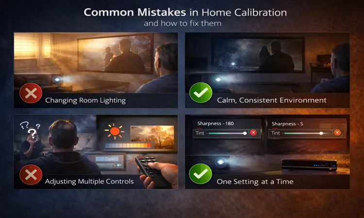 اشتباهات رایج در کاليبراسيون خانگی و راه حل | ایران پروژکتور