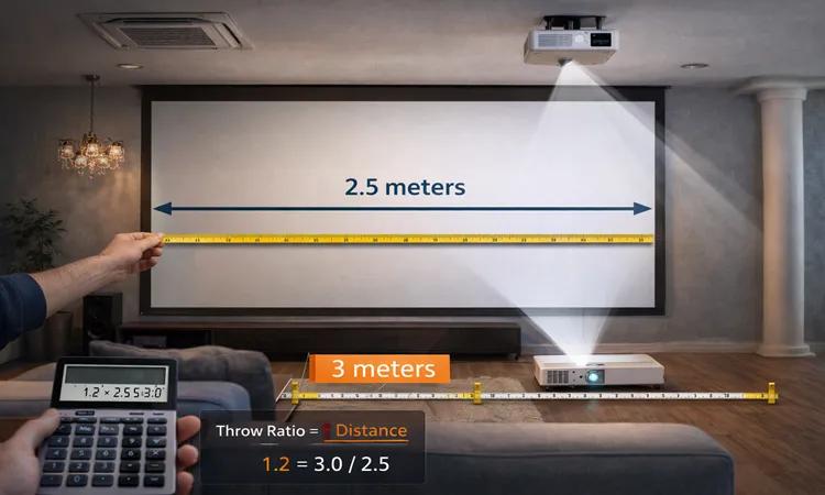 چگونه با استفاده از نسبت پرتاب پروژکتور فاصله نصب را دقیق محاسبه کنیم؟ | ایران پروژکتور