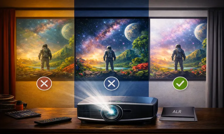 ناديده گرفتن نوع پرده و نور محيط در برداشت رنگ | ایران پروژکتور